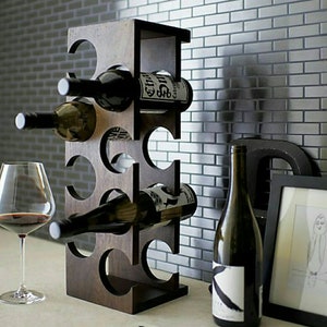Wooden Wine Rack, Wooden tabletop wine rack , Wine Rack, wood wine rack, tabletop wine holder, rustic wine rack, wine lover gift