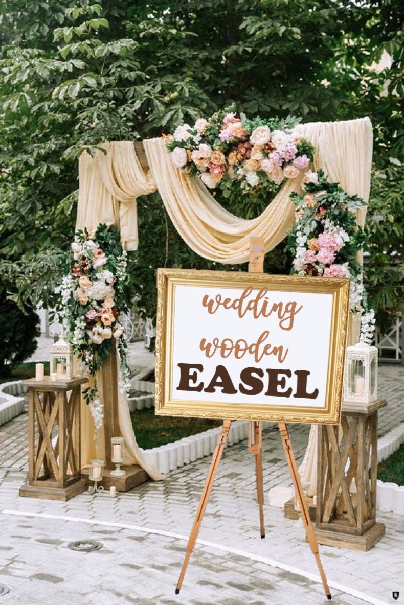 Wooden Easel Wedding Sign Stand Floor Easel for Welcome Sign Large Art  Display Event Signage Holder 