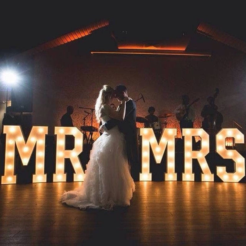 Giant 48 inches large letter lights big wedding love sign Large letter number light up letters Marquee Letter lights wooden wedding backdrop image 4