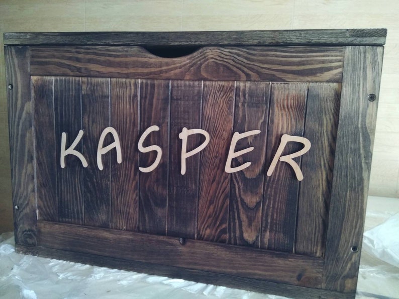 Personalized Chest Wooden Toy Box With Wheels Large Wooden Toy | Etsy