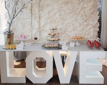 dickes 16" Hochzeit Styropor Tischbasis Buchstaben großes Liebesschild Candybar freistehendes riesiges Schaumschild Hochzeitsdekoration 2019 Fotozone
