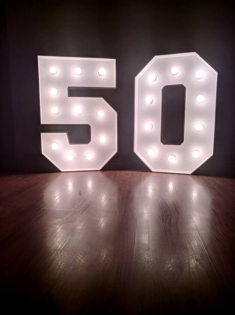 Marquee Numbers Large Light up Numbers Bulbs Sign Marquee Etsy