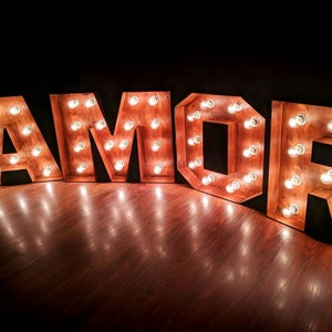 Große Hochzeitsbuchstaben Amor Schild Light up Letter Tanzstudio Deko Theaterdeko Marquee Letter Carteles luminosos amor
