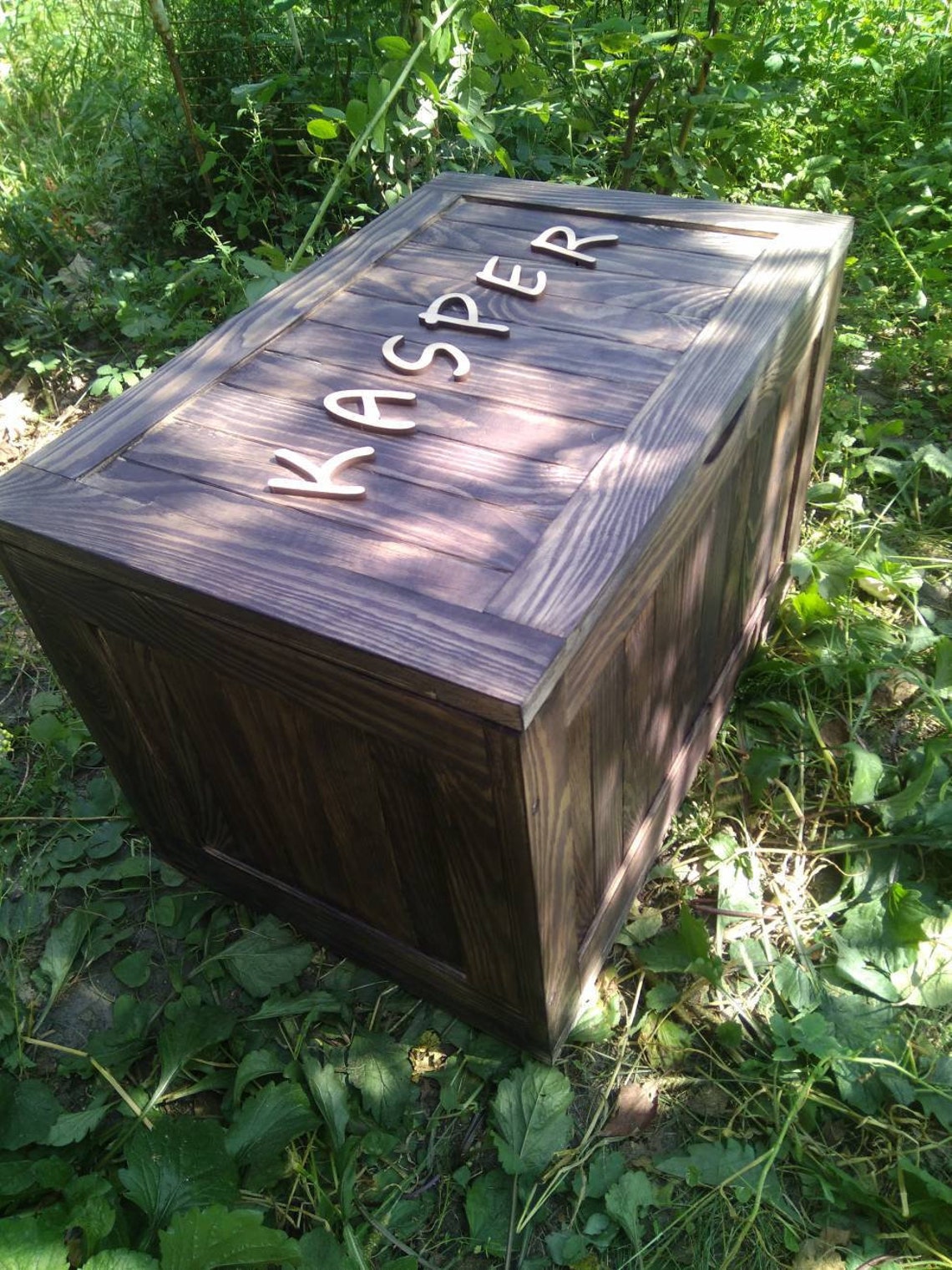 Personalised toy box with wheels Large wooden toy chest with Etsy