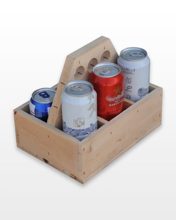 Unfinished Wood Box For Crafts Wooden Beer Carrier Caddy Etsy