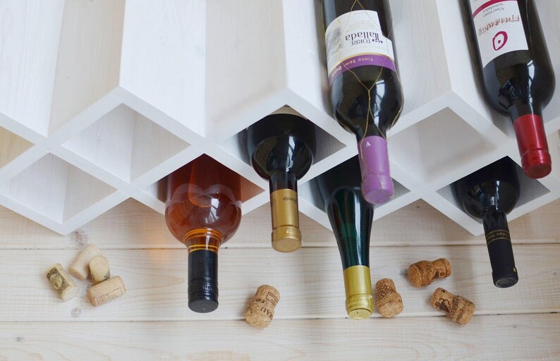 White Wooden Wine Rackwood Wine Rackwine Rack Tablewine Etsy