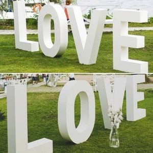 Free standing foam letters Front table foam letters wedding backdrop large big 3d sign foam babyshower wedding initials centerpiece sign image 5