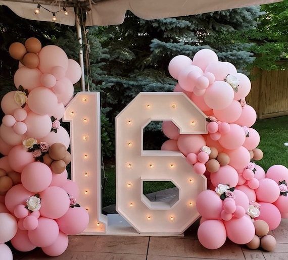 Light up Numbers 16 Sweet 16 Backdrop Big 21 Number Extra - Etsy