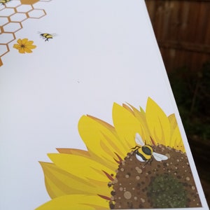 Bijen en zonnebloemen in kooi pop-up kaart verjaardag, bedankt, jubileum afbeelding 3