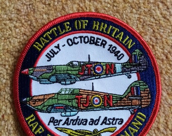 Spitfire en Hurricane Battle of Britain geborduurde patch, luchtvaartpatch, DDAY 80, Spitfire