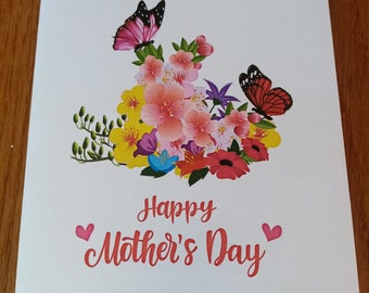 Happy Mother's Day Pop up Butterflies and flowers card