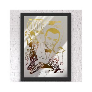 ジェームズ ボンド ホイル プリント、イアン フレミングス ジェームズ ボンド、007 プリント、ジェームズ ボンド 007 ホイル プリント、男性へのギフト、お父さんへのギフト、お子様へのギフト、007 ファン