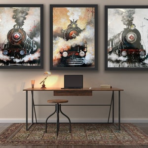 Stampe di locomotive d&#39;epoca - Set di 3 (download digitale)