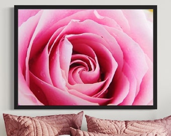 Rosa Rose Digital Listing, Nahaufnahme Einer Rosa Rose, Fotografie Kunst, Wohnzimmer Drucke, Schlafzimmer Kunst, Blumendrucke, Bild Einer Rose
