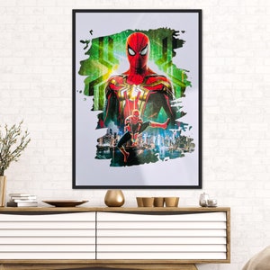 Spider Man Splash Print, Colourful Superhero Print, Spiderman Pictures, Large Prints, Spider-Man Wall Hangings, A5, A4, A3, A2, A1