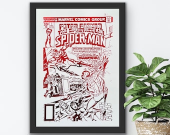 Spider Man Foil Print, Comic Covers, Spiderman, Comics, Comic Book Print, Comic Book Picture, Foil Print, Gifts For Him, Unique Gifts