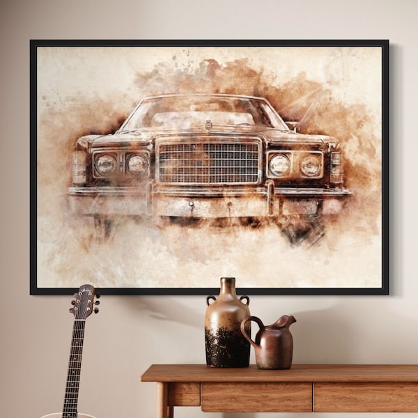 Vintage Car Prints, Digital Download, Old Ford, Classic Car Art, Brown Prints, Living Room Prints, Man Cave Art, Gifts For Car Enthusiasts