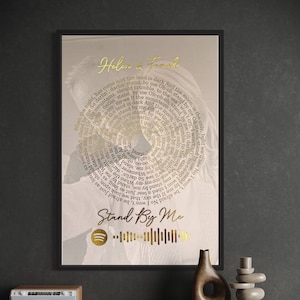 Spiral Song Lyric Prints, Our Song Foil Print, Personalised Gifts, Valentines, Anniversary, Spotify Prints, Gifts For Her, Music Prints