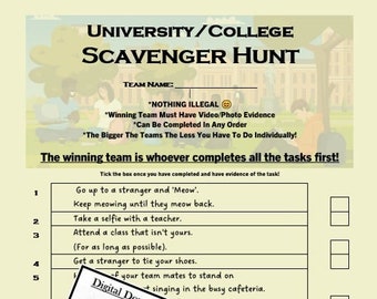College Scavenger Hunt: Fun Team Games on Campus (PDF)