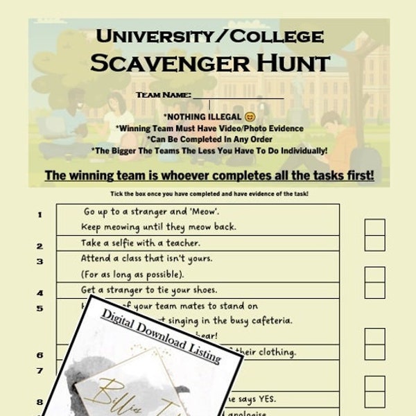 University Scavenger Hunt, College Scavenger Hunt, Frat Games, Team Games, Student Games, Fun On Campus, Team Building, Embarrassing Games