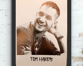 TOM HARDY Personalised Name Print Tom Hardy Wall Decor Choice of Frame Colour Fully Framed Tom Hardy Framed Print