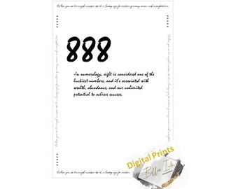 888 Angel Number Print: Manifestation & Abundance (A4 PDF)