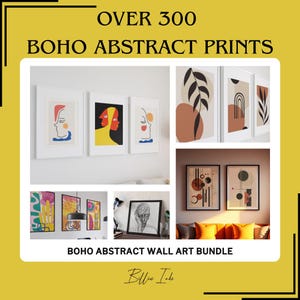 300+ Boho Abstract Prints, Minimalist Wall Art, Modern Aesthetic Prints, Neutral Printable Decor, Mid-Century Digital Download, Instant Art