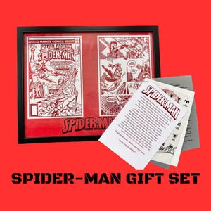 Spider-Man Wall Art Gift, Framed 8x10 Superhero Art, Comic Cover Foil Print, Comic Poster, Spider Man Fan Gift, Stan Lee Tribute, Comic Book