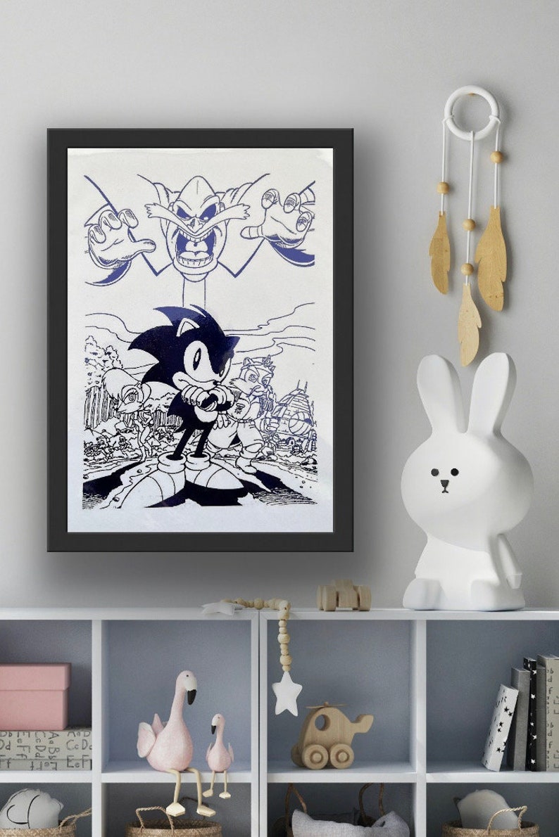 Sonic the Hedgehog Foil Print: Classic Game Art for Kids - Etsy
