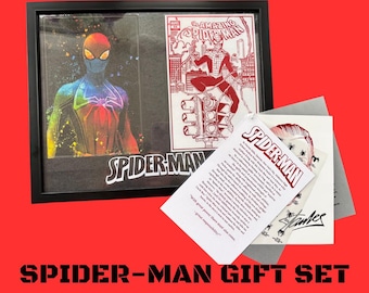 Impresión enmarcada de la portada del cómic de Spider-Man: regalo de arte mural de superhéroe