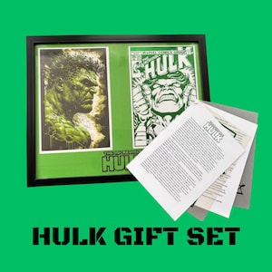 Hulk Wall Art Gift, Framed 8x10 Superhero Art, Comic Cover Foil Print, Comic Poster, Hulk Fan Gift, Stan Lee Tribute, Comic Book Decor