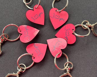 Llavero de corazón rojo con cierre de corazón plateado, llavero "Te amo", regalo romántico para ella o para él, regalo de San Valentín, lindo adorno para bolso