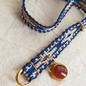 Blue Woven Bracelet with Agate Stone