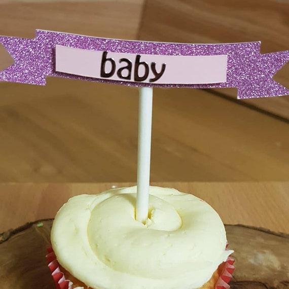 personalised baby shower cupcake toppers
