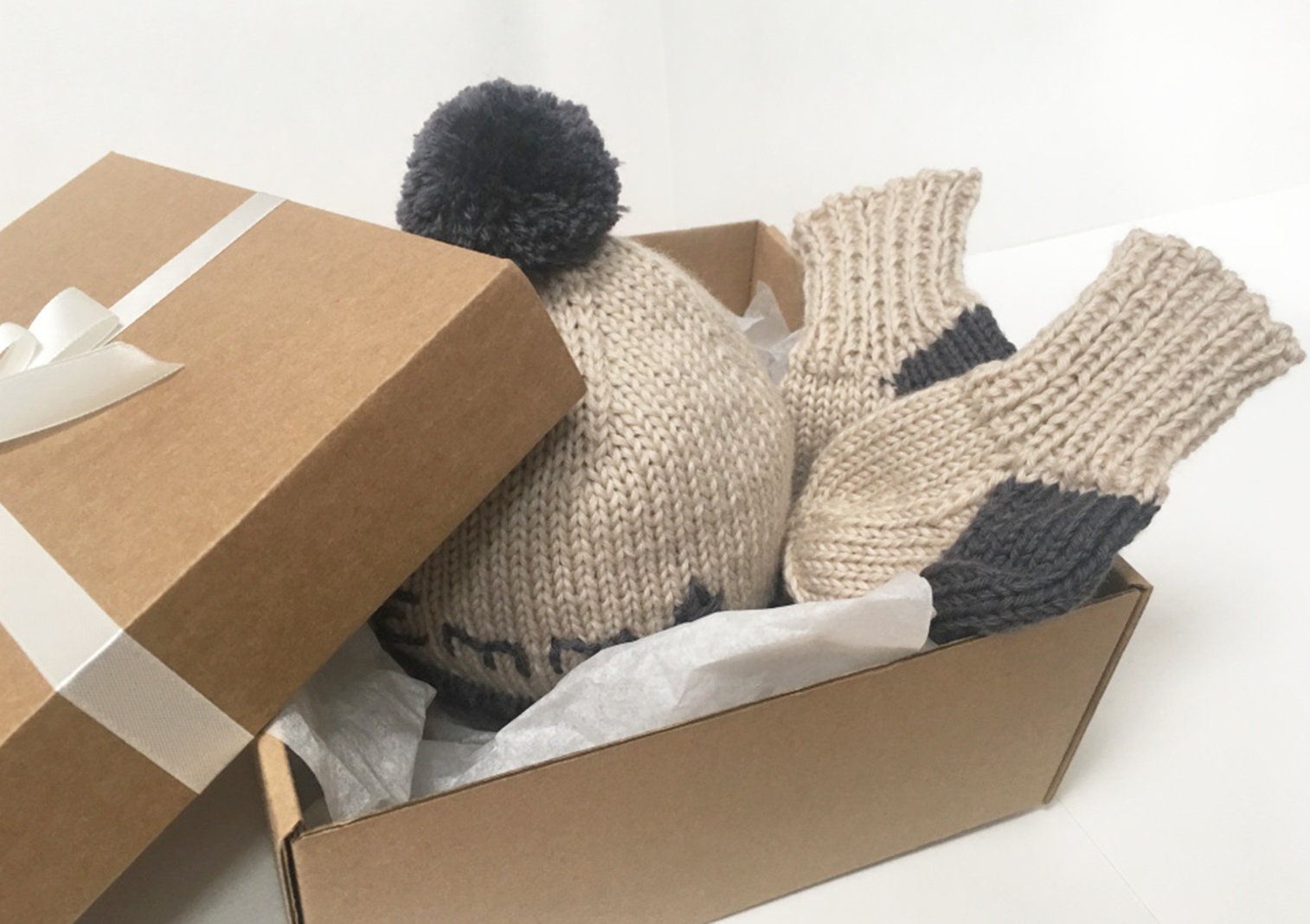 Knitted Baby Hat and Socks Knitted Hat and Socks for Newborn Knitted