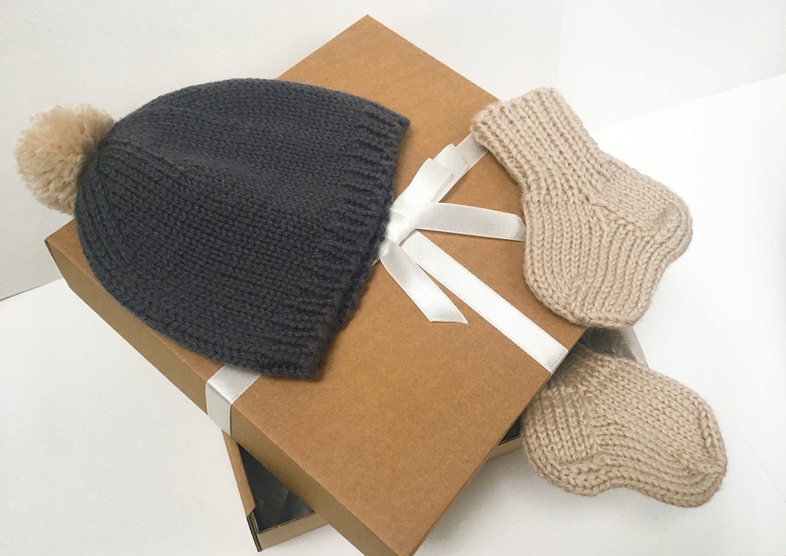 Knitted Baby Hat and Socks Knitted Hat and Socks for Newborn Etsy