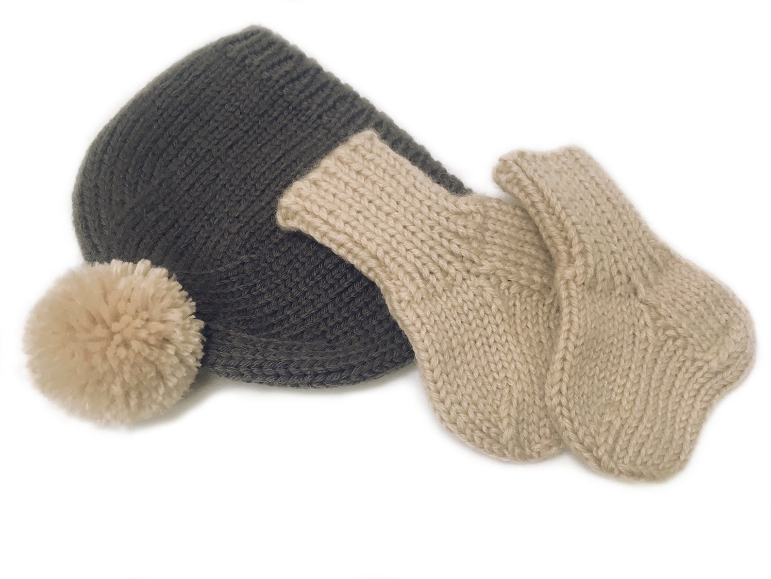 Knitted Baby Hat and Socks Knitted Hat and Socks for Newborn Etsy