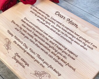 Personalized Engraved Cutting Board, Mother's Day Gift