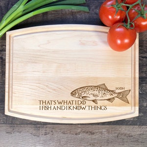 Personalized Fisherman Cutting Board: Engraved Wood Gift