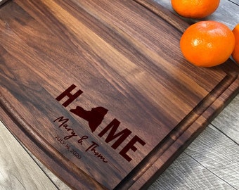 Personalized State Outline Cutting Board: Realtor Closing Gift