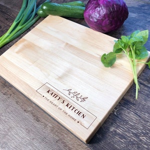 Custom Cutting Board. Mother's Day Gift. Mom's Kitchen. Mommy's Kitchen. Custom Cutting Board. Gift For Mom. S7 Maple 9x12