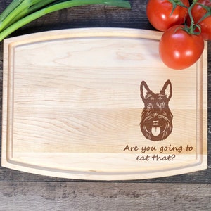 Scottish Terrier Planche à découper personnalisée. Planche à découper gravée. Carte personnalisée. Chien. Animal domestique. Allez-vous manger ça? 104.12