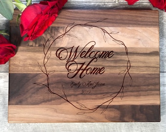 Personalized Welcome Home Cutting Board: Realtor Closing Gift