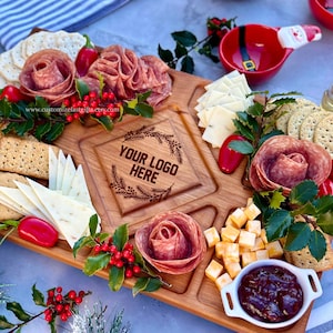 Custom Logo Board. Corporate Gift. Christmas Gift. Personalized Charcuterie Board. Custom Board. Serving Board. Cutting Board. Custom Logo.