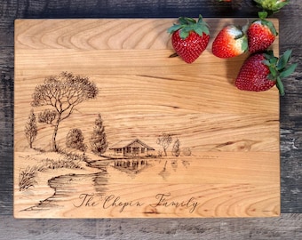 Personalized Cutting Board. Engraved Cutting Board. Engagement Gift. Anniversary Gift. Housewarming Gift. Nature. Wood. Christmas Gift.#18