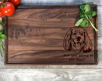 Personalized English Cocker Spaniel Engraved Cutting Board
