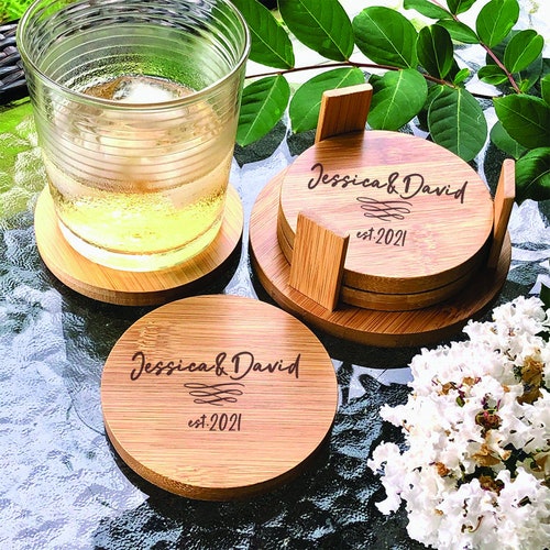 Personalized Wedding Coaster Gift Set Anniversary Coasters Etsy