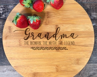 Mother's Day Gift. Custom Cutting Board. Grandma. The Woman The Myth The Legend. Personalized Gift. Cutting Board. Handmade. Granny #50