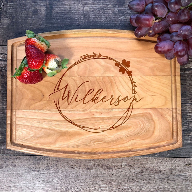 Housewarming Gift. Custom Cutting Board. Engraved Wood Board. Couples Gift. Anniversary Gift. Walnut Board. Cherry Board. Maple Board. 9 image 2