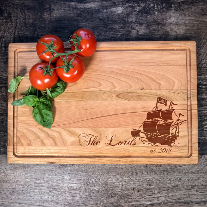 Personalized Cutting Board. Pirate Ship. Nautical Decor. Etsy